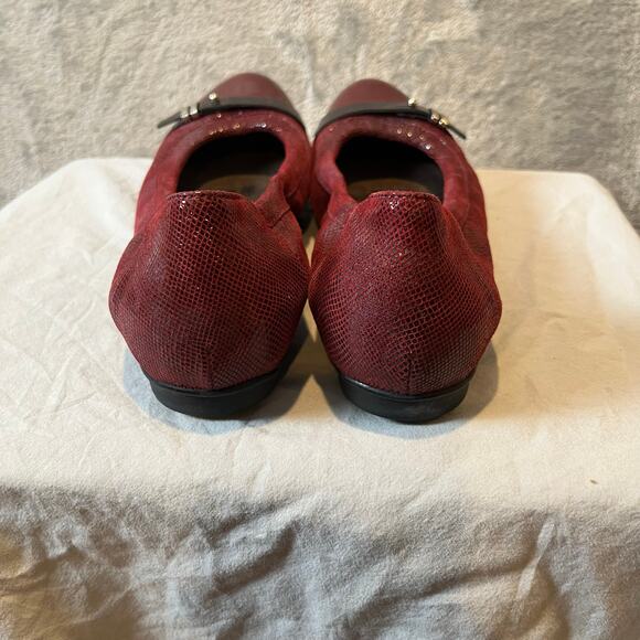 Attilio Giusti Leombruni Burgundy Patent Leather Cap Toe Ballet Flats US 9 - Picture 4 of 7